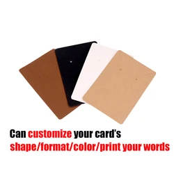 Custom jewelry display cards self-seal bags cards holder blank kraft paper tags for DIY ear studs jewelry display