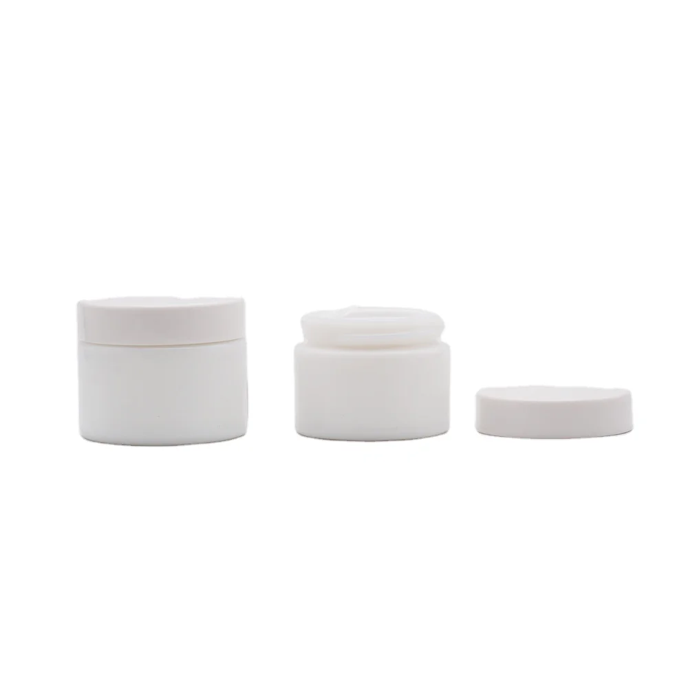 Modern design white glass cosmetic jars durable