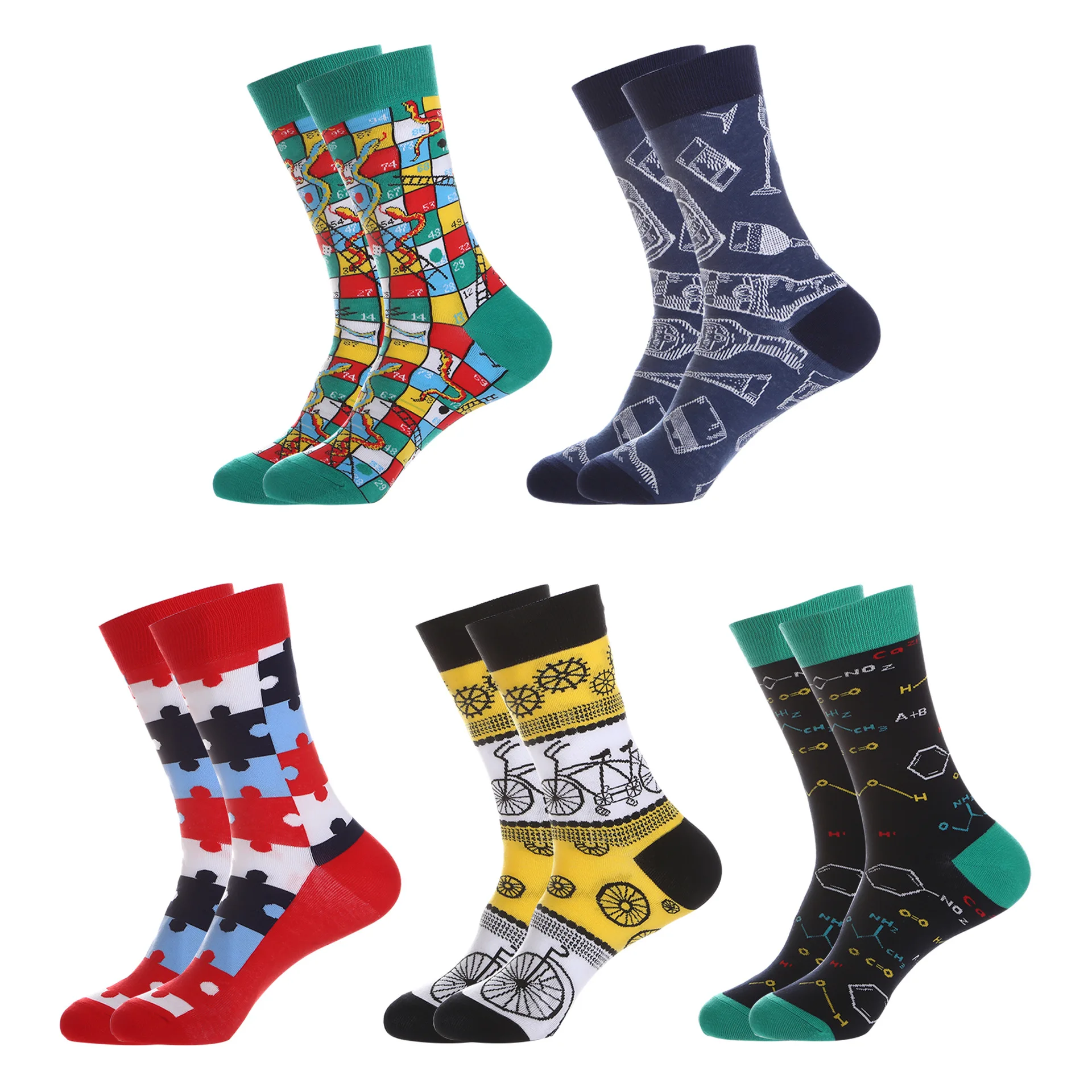 Function geometry trendy  fancy soaks  male Streetins Trendy cotton socks cross-border adult socks wholesale