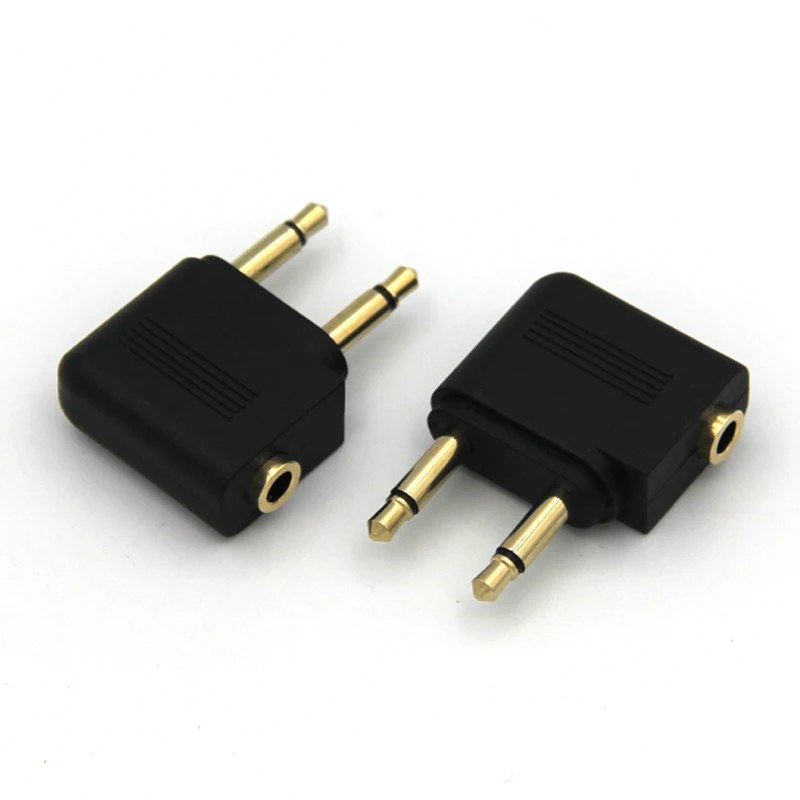 For Airplane 3.5mm Jack to Dual Male Headphone Jack Splitter
