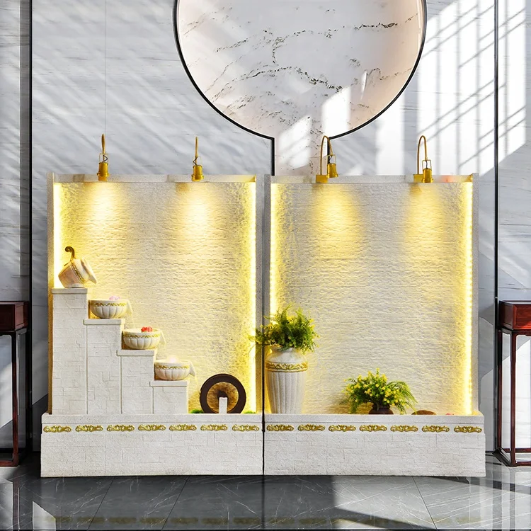 European Style Modern Waterfall Fountains Garden Decoration Indoor Hall Decor Fiberglass Outdoor Garden Water Fountain