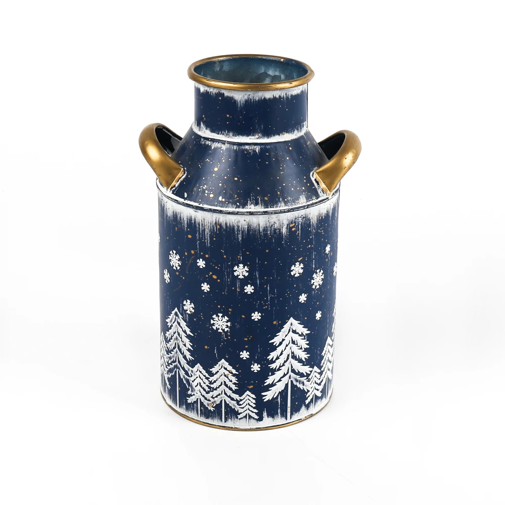 Nordic Metal Galvanizing Factory Bulk Sale Christmas Table Decoration Flowers Jug for Restaurant  container  packing/giftpacking