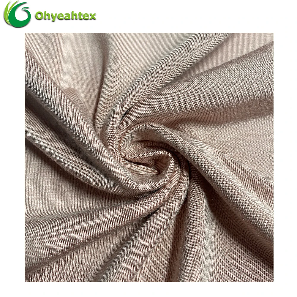 Eco-friendly Knitted Plain Dyed Organic Bamboo Spandex Fabric Wholesale For Clothing