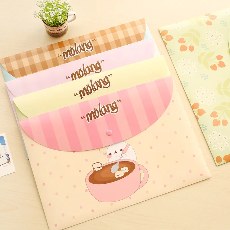 A4 Size cute style cartoon examination paper file portfolio document folder pvc storage bag