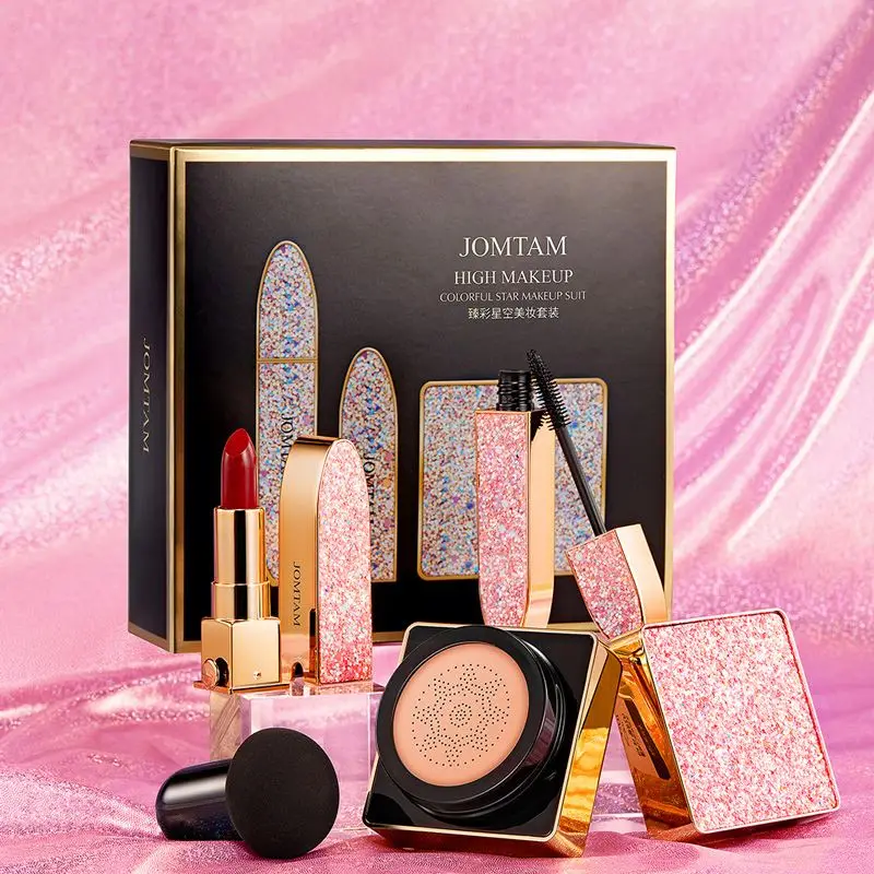 Wholesale private label cosmetics product for women brushes silky texture luster highlighter star makeup sets