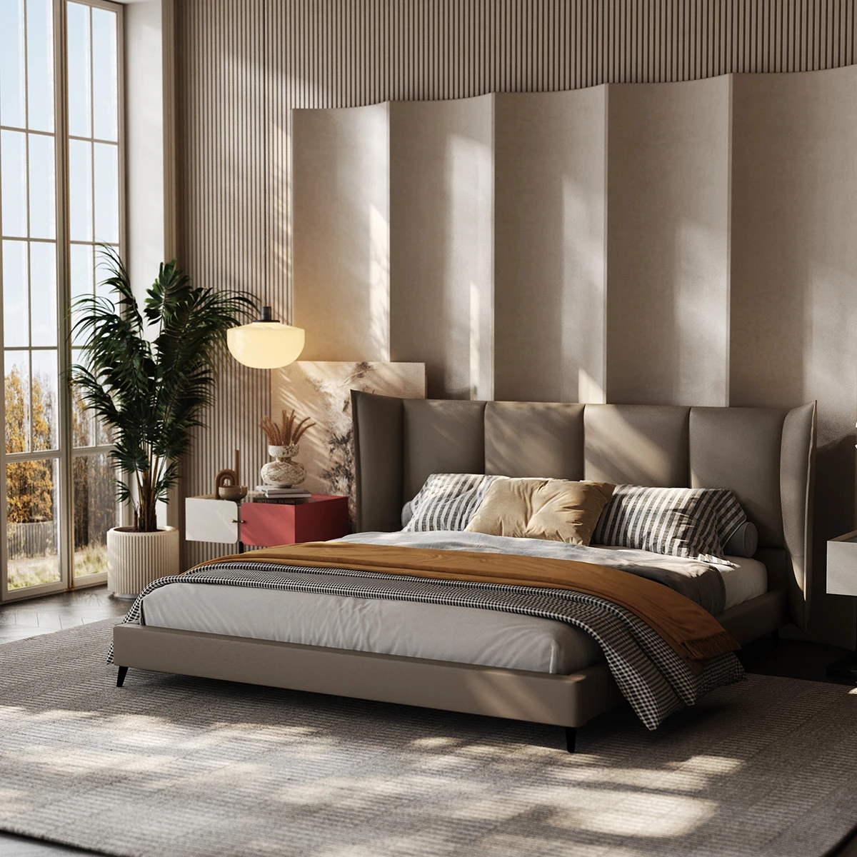 Soft leather king size wedding bed european style nordic leather bed best price master room leather king size wedding bed modern