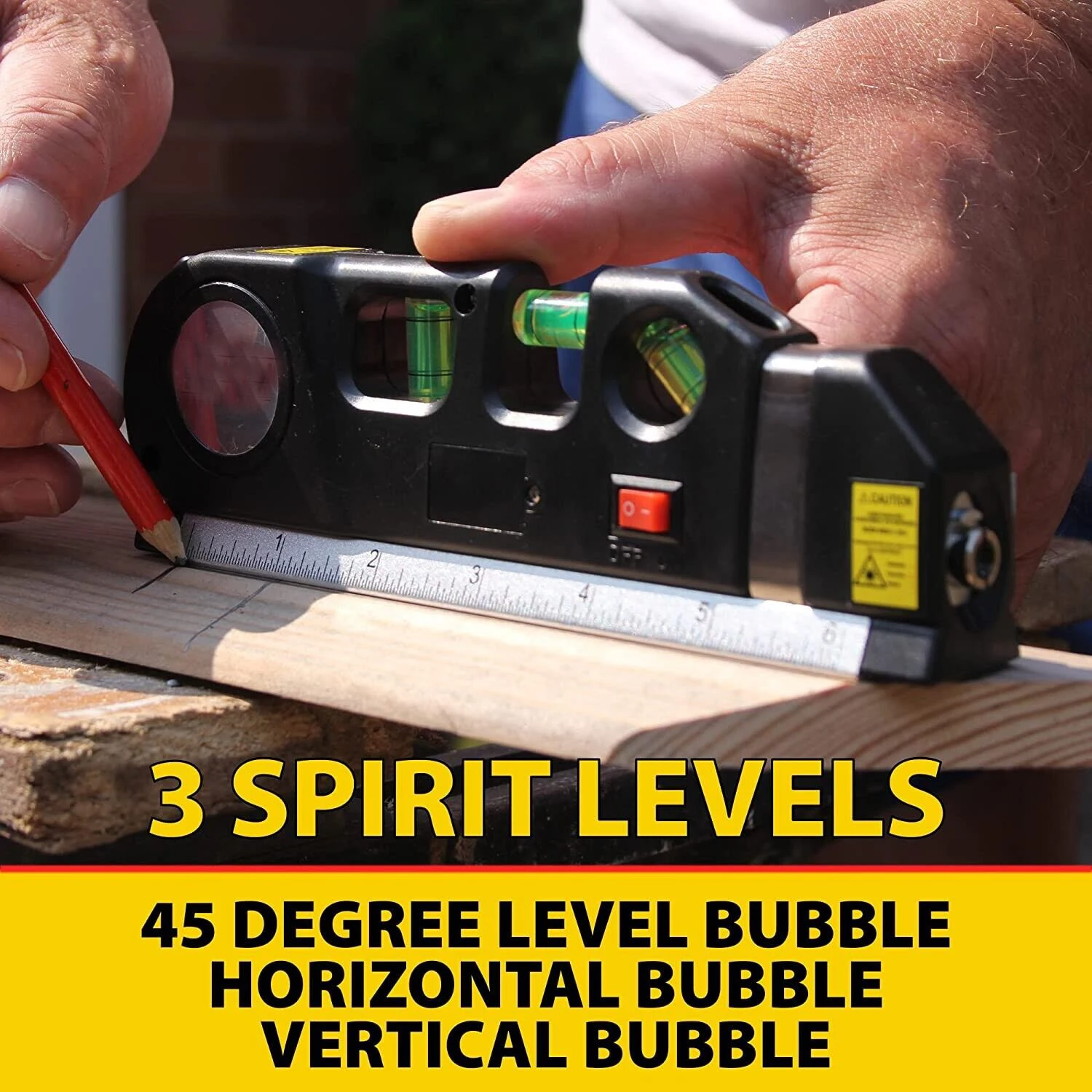 8 in 1  Multi Purpose Laser Level-3X Spirit Levels -3X Red Laser Pointer