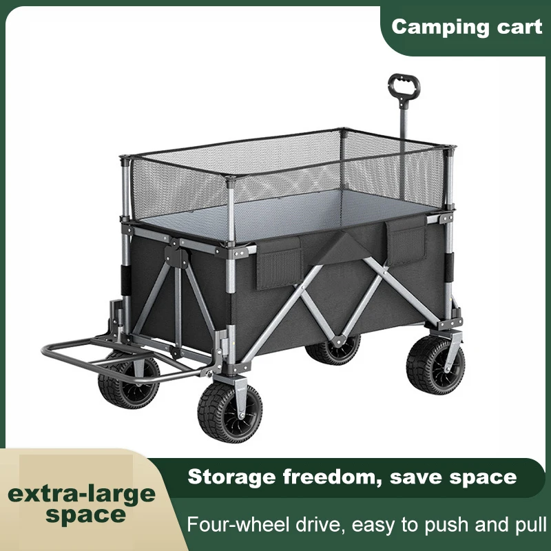 Outdoor camp car Portable picnic cart foldable camper van Stall cart raise camper van