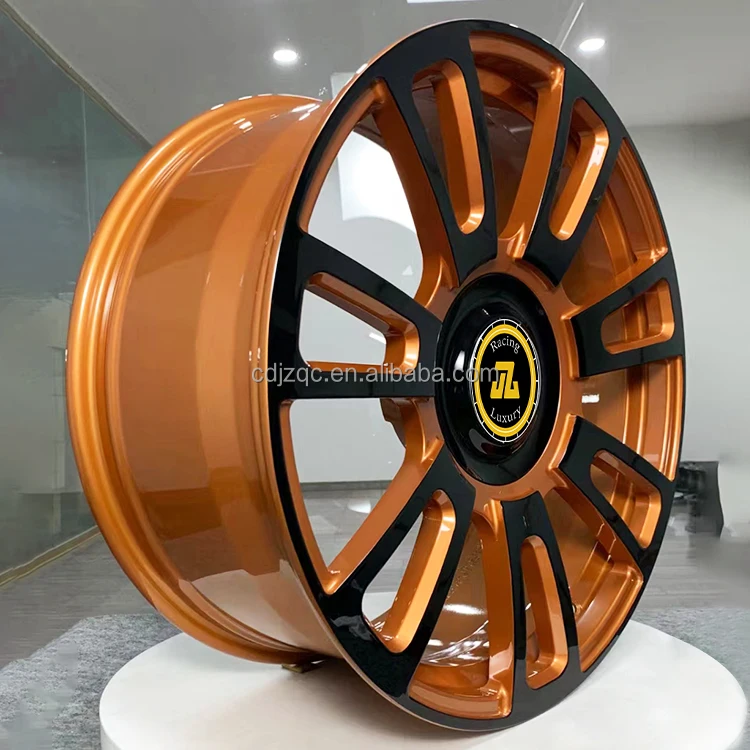Jiangzao Golden Finish Passenger Car Wheels Forged Alloy Car Wheel Rim 18 19 20 21 22 inch 5x112 5x120 5x130 6x139.7