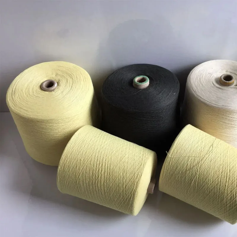 Spun dyed yellow para aramid sewing thread