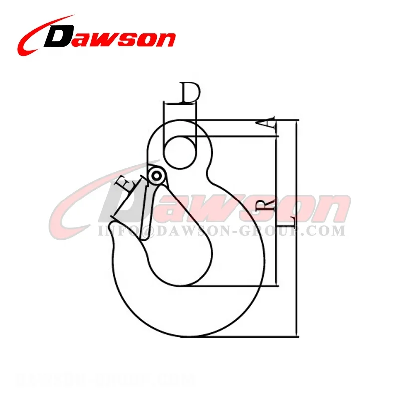 DAWSON China Factory G70 G43 Grade 70 Grade 43 DS128  Forged Alloy Steel Carbon Steel Lashing Eye Slip Hook with Latch