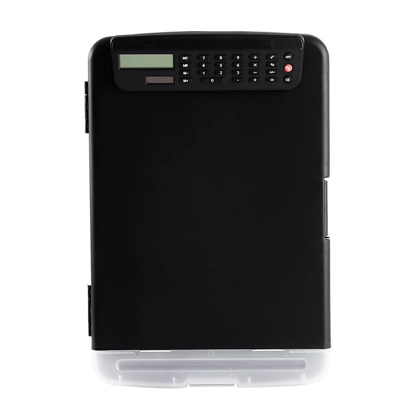 HZVCW Wholesale a4 Portable Plastic Clipboard With Calculator Storage Clip School Office Multifunctional Storage Box