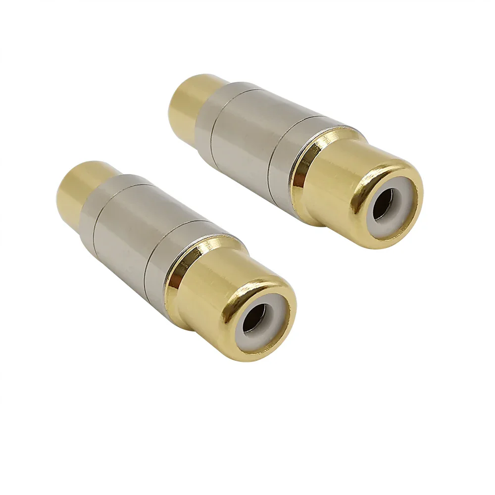 Dual RCA Female to Female Jack Straight Connector Adapter Audio Speaker Cable Extender Connectors Gold-plated