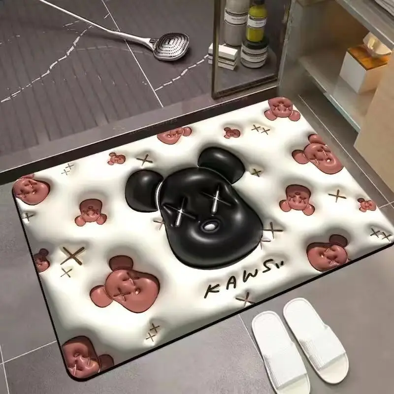 Custom Size Bathroom Carpets Water Absorbent bathroom rugs Diatom Mud Floor rubber bath mat bath tub mat diatomite bath mats