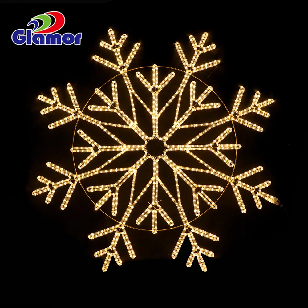 Glamor 2021 High quality  Christmas decorative Lamp post snowflake  LED motif light