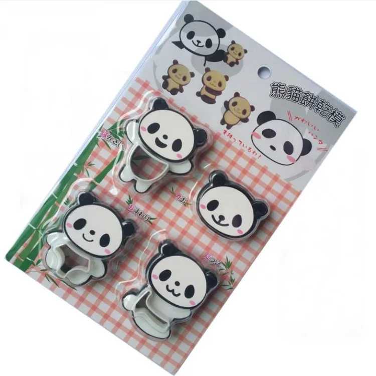 
Hand Cartoon Panda Cookies Cutter Stamp Rvs Biscuit Mould Set Baking Tools Cutter Tools Cake Decoration 4pcs/set Bakeware Mold 