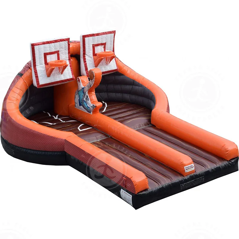 Hottest Factory Price Inflatable Basketball Slam Dunk Challenge Bounce Court Inflatable Basketball Game  Rentals
