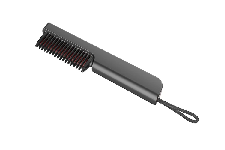 New unisex LED display portable travel business USB rechargeable wireless ceramic coating plate hair straightener brush