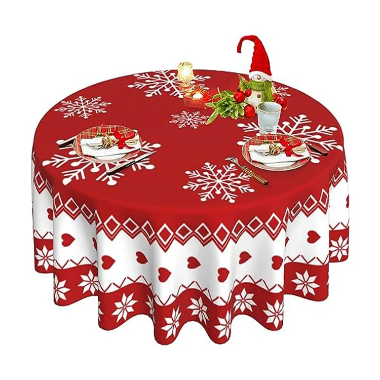 Round Tablecloth Waterproof Fruit Table cover Wrinkle Free Yellow Blue Texture Table Cloth