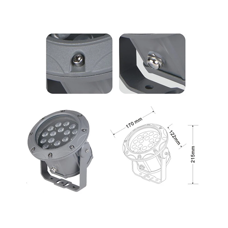 Popular High Efficiency 18W  RGB LED Outdoor Spot Light For Building Wall Facade Lighting  DHW-170