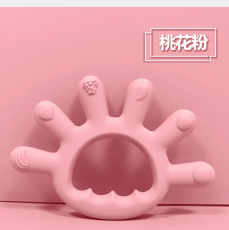 Wholesale Baby Diy Silicone Teethers Teething Silicone Chew Toys Teether Teething Gift Set   Fitness Six Finger Silicone Teether