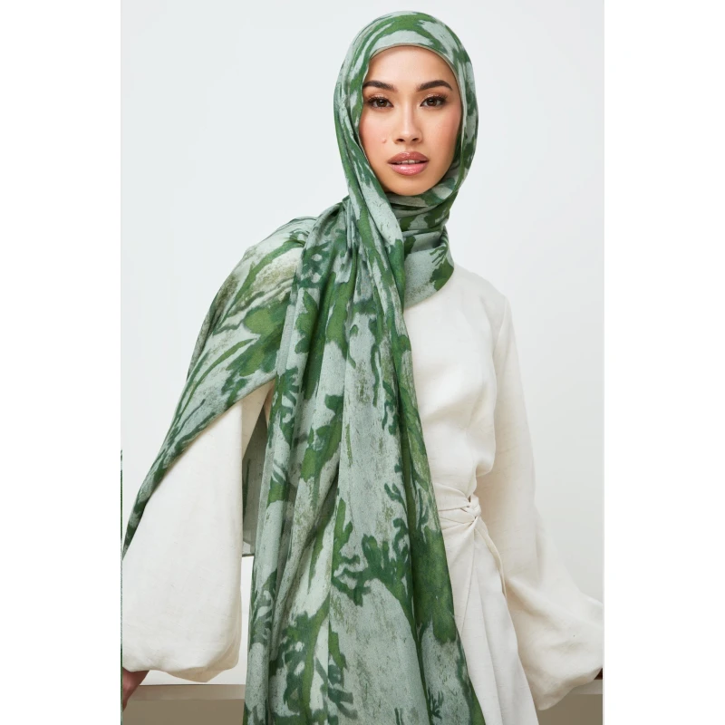FRC printed georgette scarf printed korean chiffon shimmer hijab crepe georgette kimono printed chiffon silk scarf  shawl