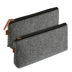 2-Pack Multi-Functional Felt Pouch Zipper Bag felt pencil case wholesale for School Supplies