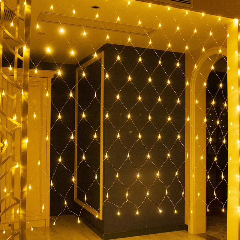 Net Mesh Fairy String Light 2x2M 3x2M 6x4M LED Waterproof Decoration Window Curtain Wedding Party Decorative Led Wall Lighting