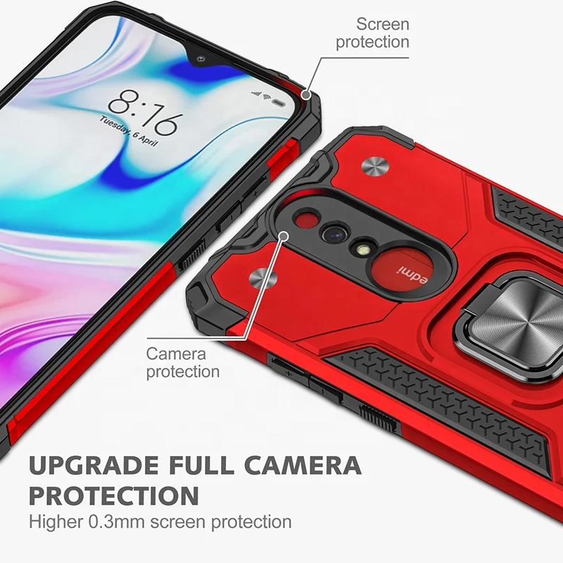 Factory Price  Magnetic Car stand  TPU+PC Phone Case For Redmi 8a/ Note8  pro/Note 9 Pro