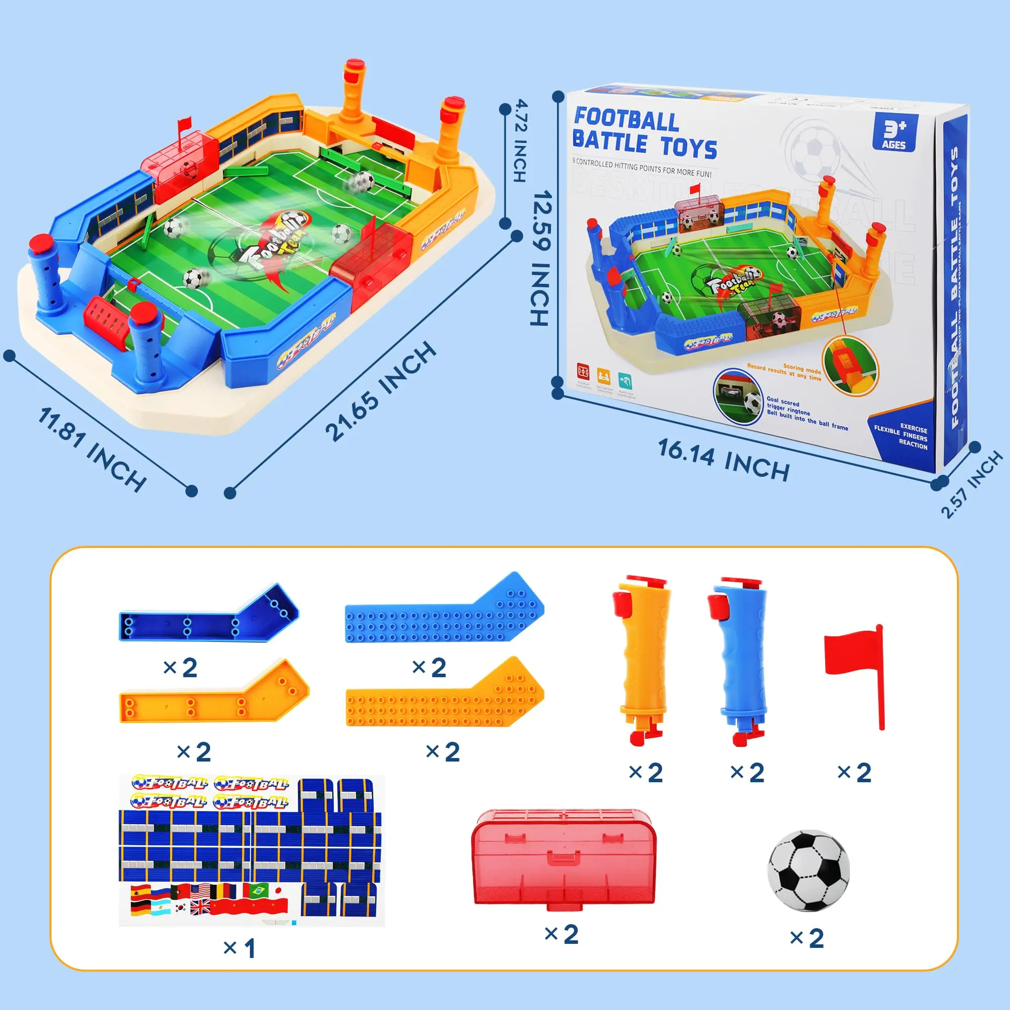 Mini Foosball Table Games for Kids 2024 Fun Tabletop Football Soccer Pinball for Indoor Game Room Family Party Night Travel Days