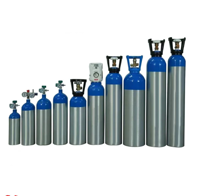 Best Aluminum Gas Cylinders Pressure Vessel SCUBA Medical Wholesale Price 2L 153Bar Oxygen Co2 Helium pneumatic cylinder tube