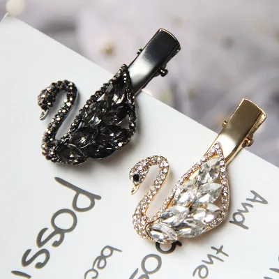 NEW Shiny Stars Swan Hairpins Cute Safety hair clips Accessories Barrettes handmade Hairgrips Crystal Hair Clips