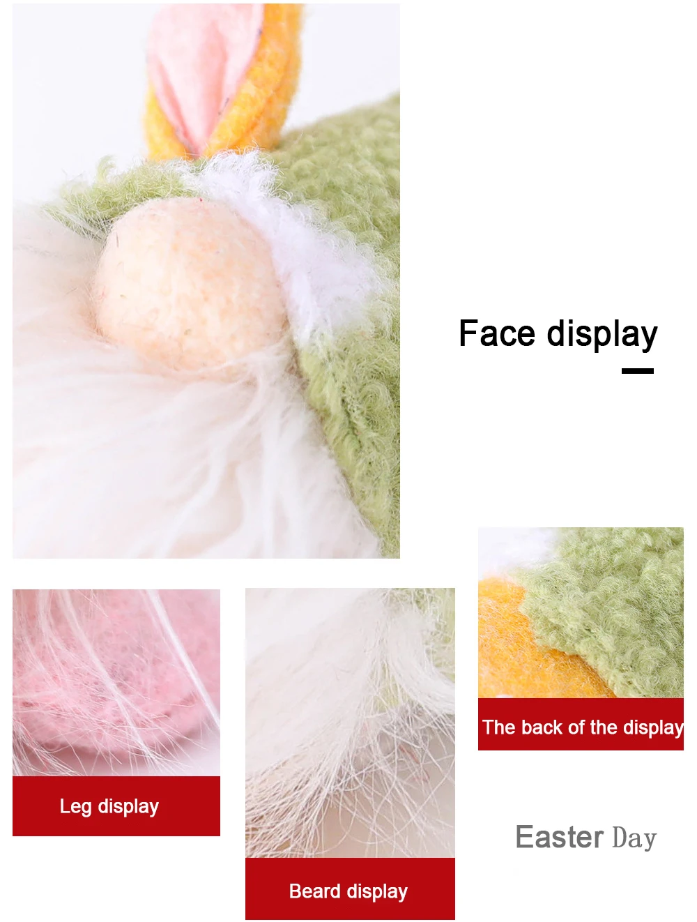 B052A Party Ornament Kids Toys Bunny Plush Dwarf Faceless Doll Gifts Rabbit Home Easter Gnome Decorations