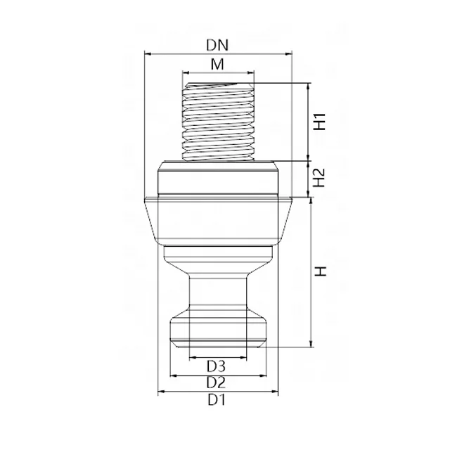DW12-CP60 Attractive Price Rounded-metal Threaded Dowel Pin For Zero-point Systems