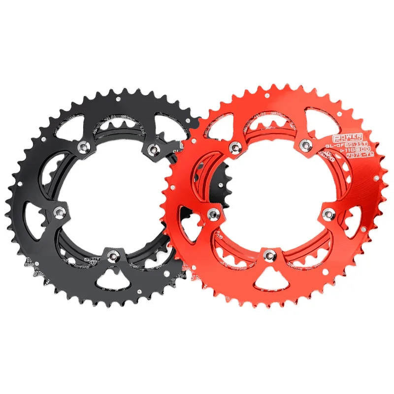 Прочие детали для велосипеда, дорожный велосипед BMX, Сверхлегкий Двойной диск, цепное колесо 110 мм BCD 35/55T CNC, узкая широкая цепь, колесное кольцо