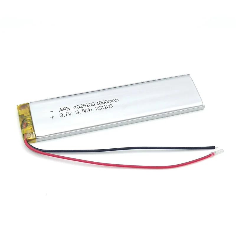 4025100 3.7V 1000mAh Lithium Polymer LiPo Rechargeable Battery For Mp3 PAD DVD E-book bluetooth headset