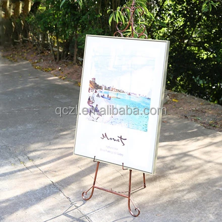 Wedding Iron Gold Easel Photo Frame Bracket Wedding Welcome Exhibition Frame Photo Display Stand Modern Oil Painting Frame