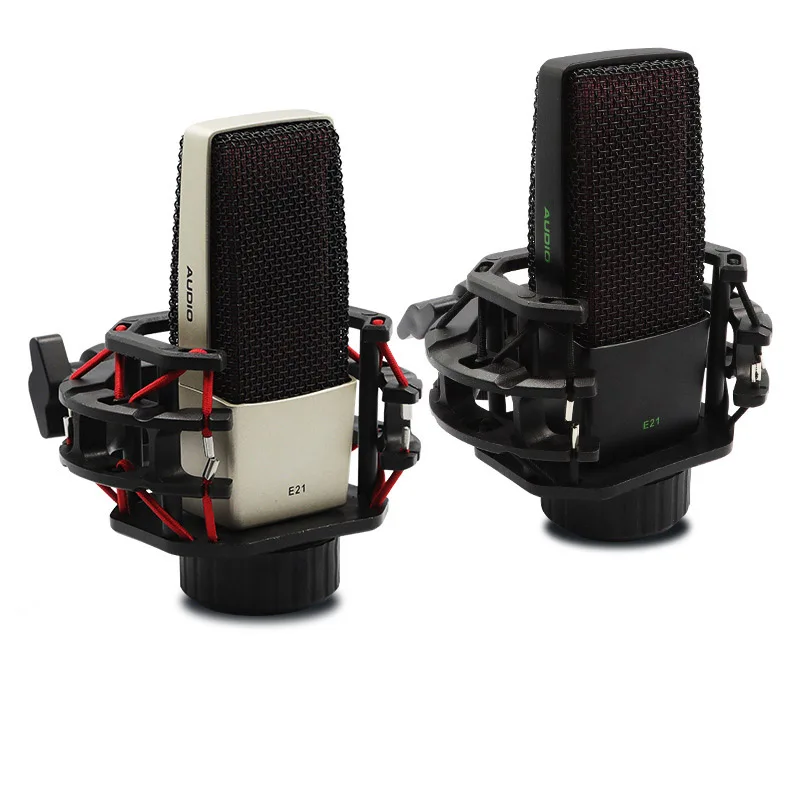 Professional Studio Recording Condenser Microphone with Cardioid Large Diaphragm Shock Mount for Broadcasting Live Stream Online