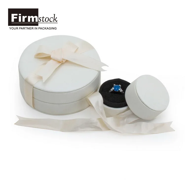 Custom Luxury White Logo Velvet Paper Gift Boxes Set Cardboard ring Jewelry Packaging Box