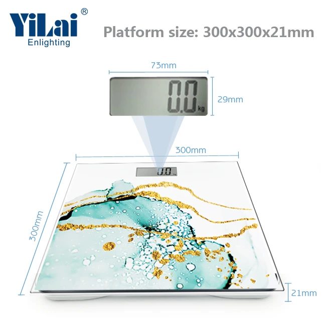 Best sales electronic limited digital 6mm glass barth weight 180KG bathroom body weighing electric weight digi scales
