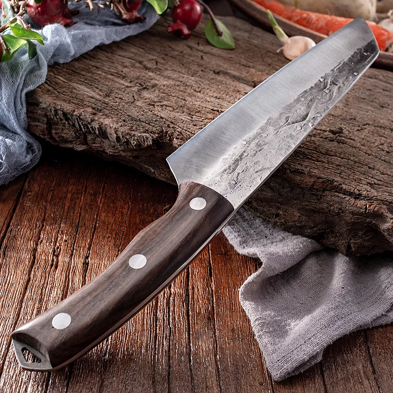 Handmade Forged 7 Inch Kiritsuke Kitchen Chef Knife 5CR15MOV Stainless Steel Blade