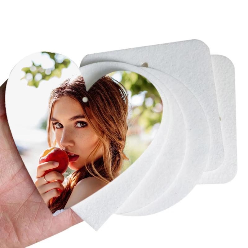 DIY Custom 10 pieces 5 Styles Felt Car Sublimation Air Fresheners Blanks Sheet with Elastic Cord