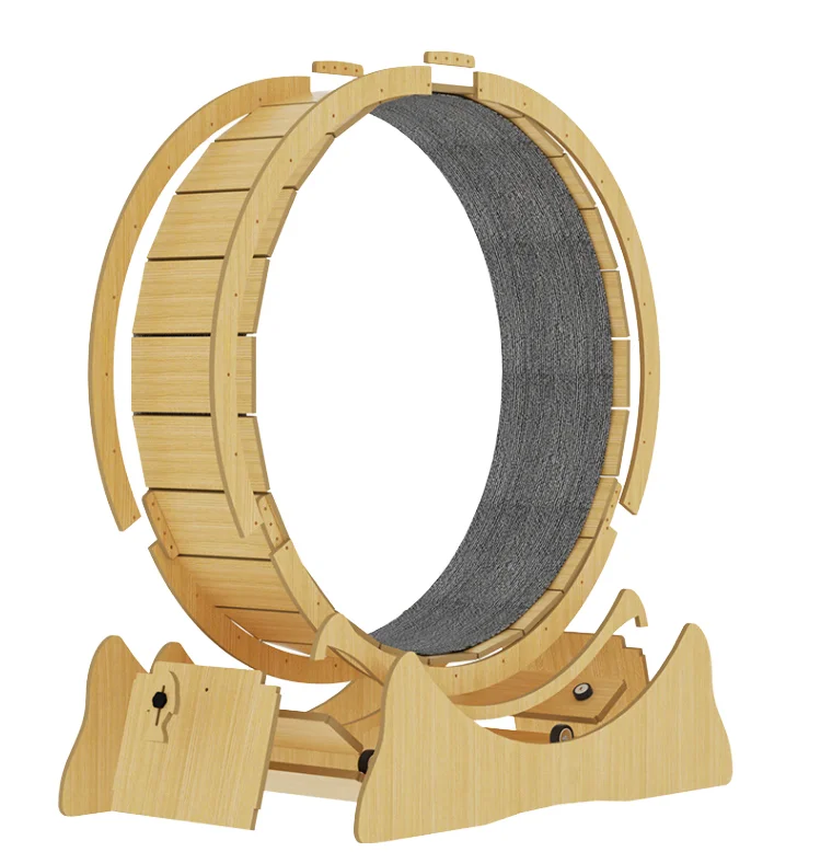 Cat Tread Exercise Running Wheel Sustainable Fiber Board Cat Treadmill Interactive Anti-depression Wooden Wooden Wheels for Toys
