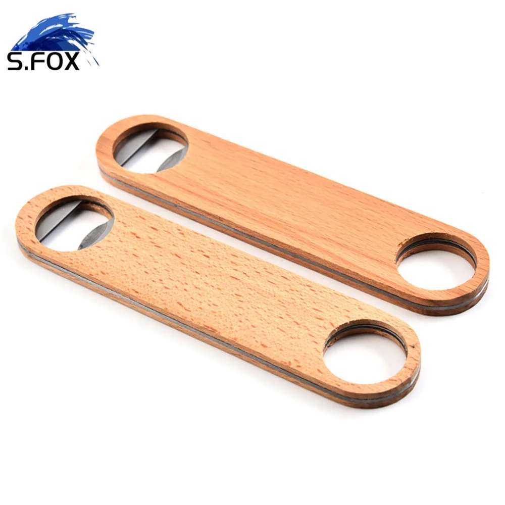 High Quality Flat Stainless Steel Wooden Handle Bottle Cheap Price Can Beer Opener