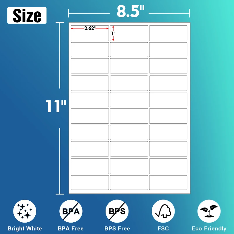 Flexography Custom A4 Sheet A4 Label Paper Shipping Blank Sheet Labels Barcode Stickers Inkjet A4 Sheet Of Labels