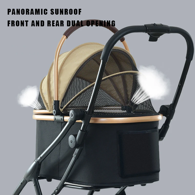 Custom Wholesale High End Cheap Foldable Pet Pram Carrier Gear Trolley Large Dog Stroller