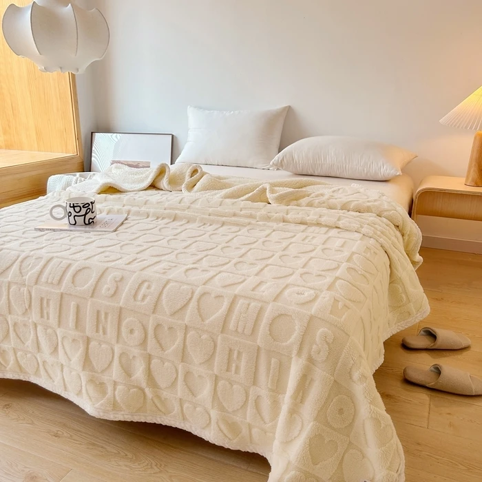 Одеяло для зимы плюшевое флисовое с подкладкой