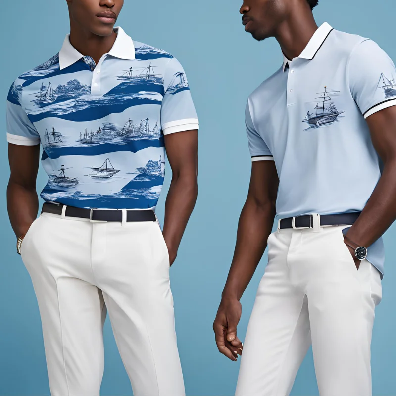 Custom Polo Hawaiian Quick Dry Sublimation Allover Printing couple matching golf t shirts Polo Shirts golf apparel manufacturers