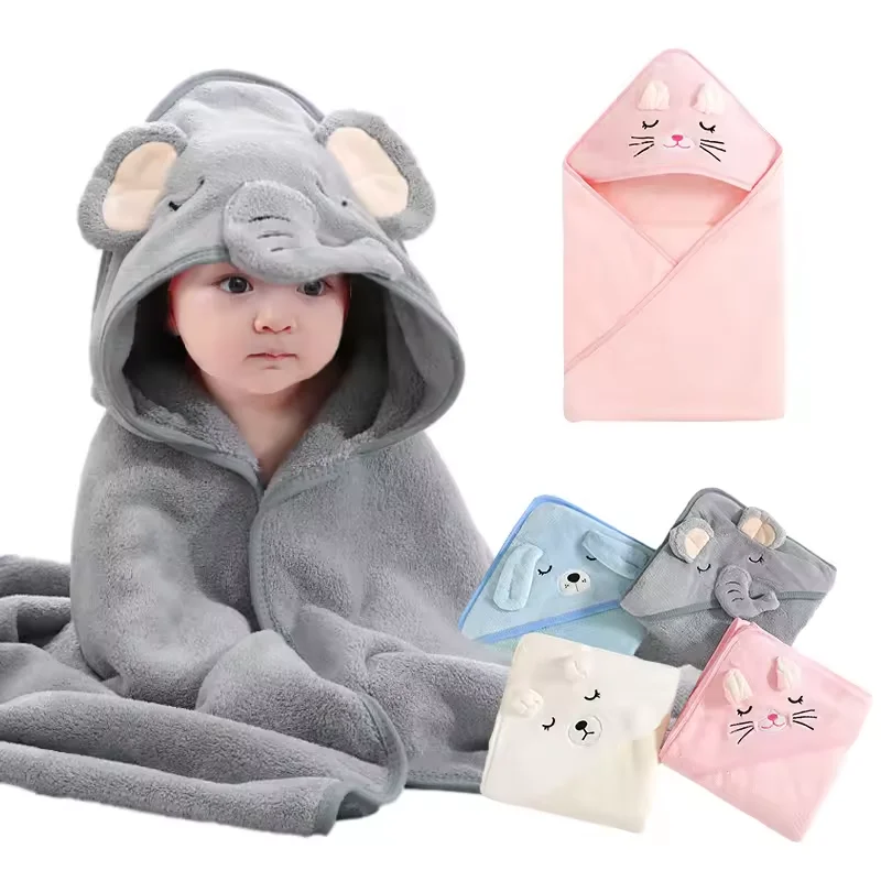 Cartoon Baby Bath Towels Soft Newborn Hooded Towel Blanket Cute Toddler Bathrobe Warm Sleeping Swaddle Wrap For Boys
