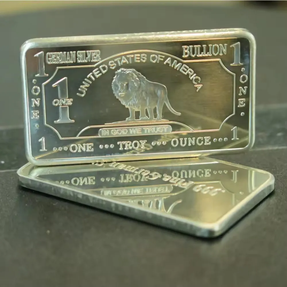 german silver products 1 oz Fine German Silver Lion Bullion Bar